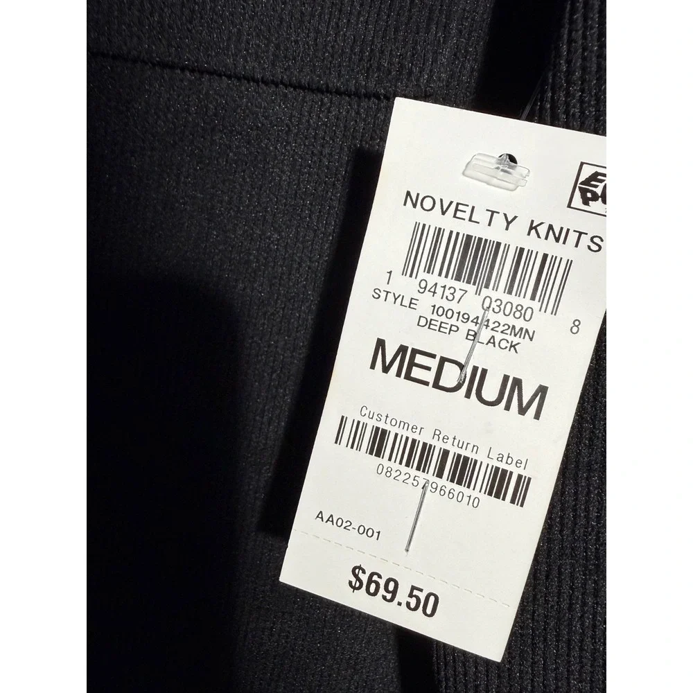 Mode of One Corduroy Long Sleeve Snap Front Solid Color Men's Shirt Black size M